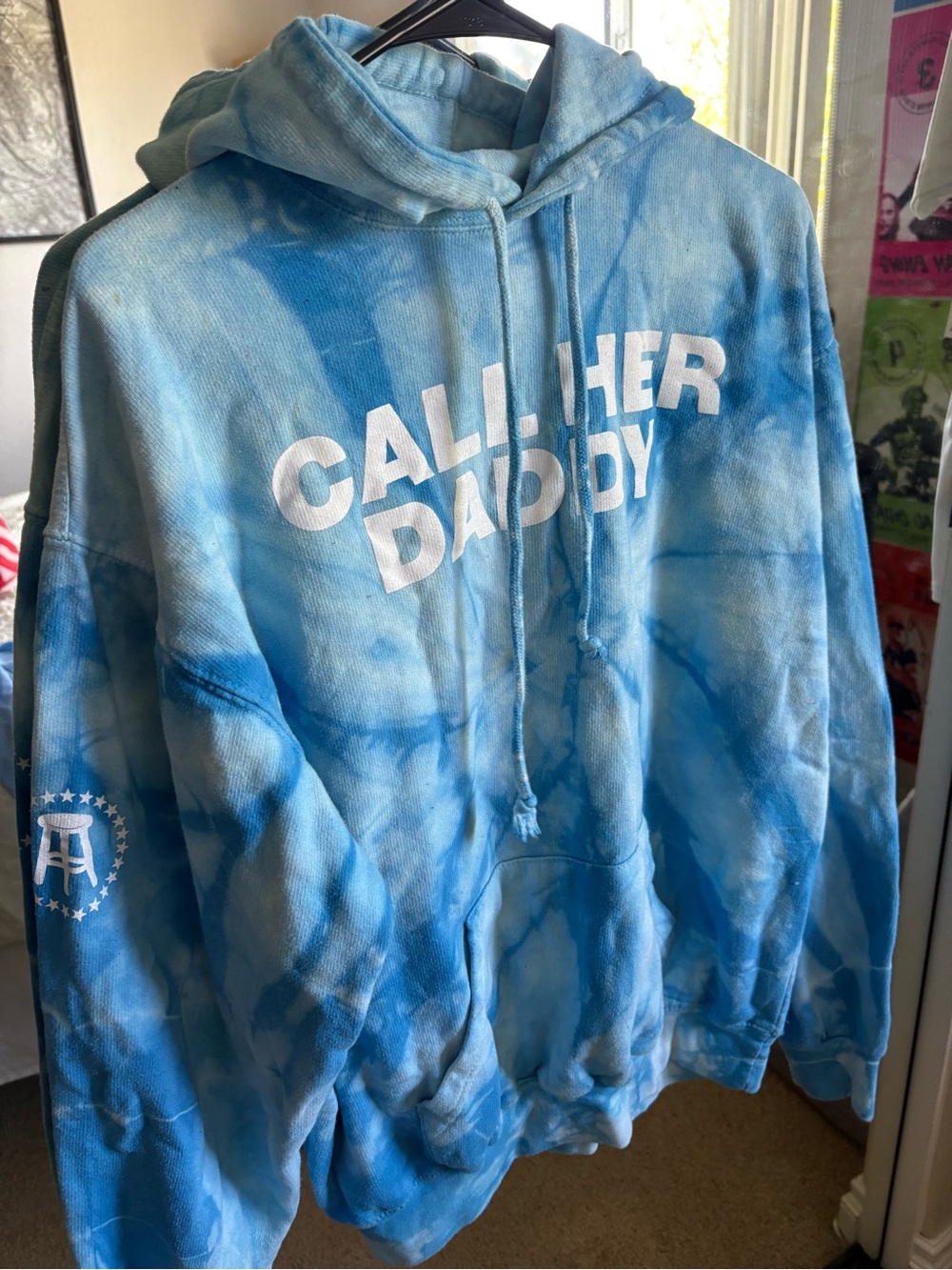 CALI-HER DADDY Tie-Dye Blue Hoodie